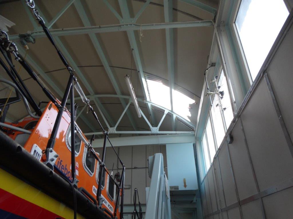 Storm Kate damages Selsey Lifeboat Station Boathouse